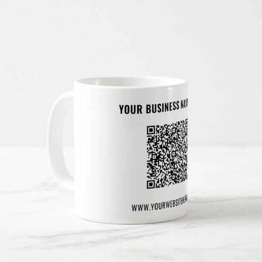 Design Your Own QR Code Coffee Mug Custom Text Kaffeetasse (Vorderseite Links)