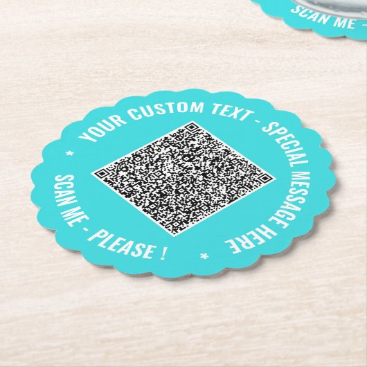 Design Your Own QR Code Paper Coasters Custom Text Untersetzer (angewinkelt)