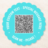 Design Your Own QR Code Paper Coasters Custom Text Untersetzer (Vorderseite)