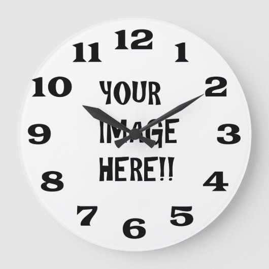 Design your own Round (Large) Wall Clock Große Wanduhr (Vorderseite)
