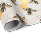 Design-Zen für Sonnenblumen und Bienen Geschenkpapier (Rolleneckpunkt)