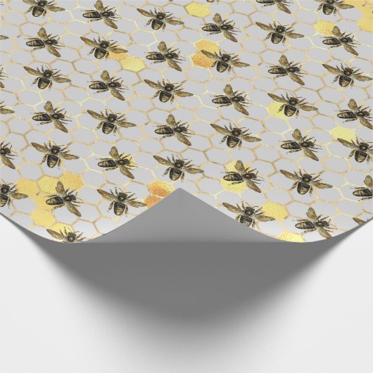 Design-Zen für Sonnenblumen und Bienen Geschenkpapier (Ecke)