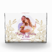 Design zum 25. Hochzeitstag mit Frühlingsblumen Fotoblock (Vorderseite)