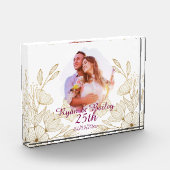 Design zum 25. Hochzeitstag mit Frühlingsblumen Fotoblock (Links)