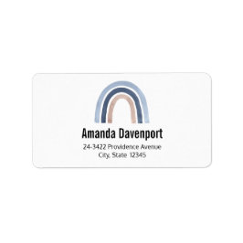 Designadresse für Blau und Peach Rainbow Boho Adressaufkleber