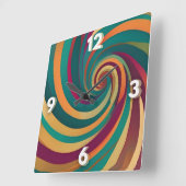 Designanweisung für Maximalist Jewel Spiral Swirl Quadratische Wanduhr (Winkel)