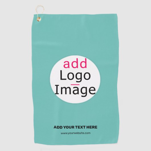 Designbare Logos für Unternehmen Fresh Mint Green Golfhandtuch (Vorderseite)