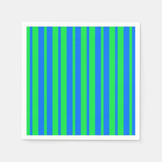 Designdesign für blaugrüne Streifen Serviette (Vorderseite)
