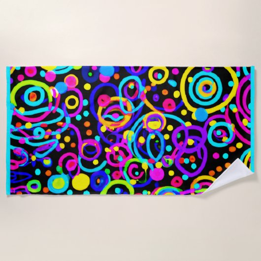 Designdesign in Neon Pattern Strandtuch (Vorderseite)