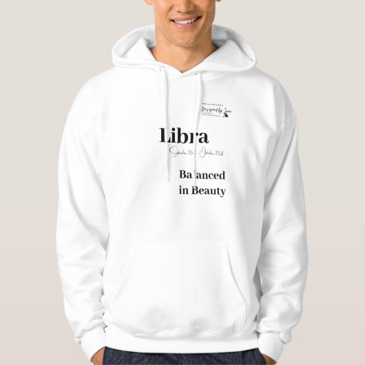 Designed by Joan Libra Zodiac Hoodie (Vorderseite)