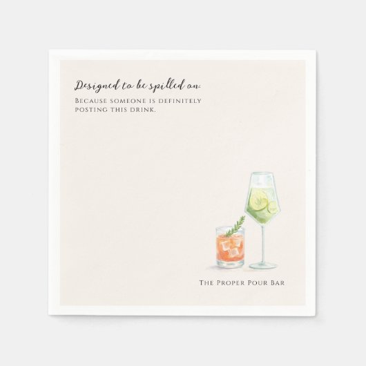 Designed to Be Spilled On | Custom Bar & Events Serviette (Vorderseite)