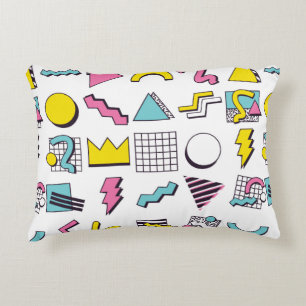 Designelemente für 90er-Pop-Memphis Dekokissen