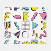 Designelemente für 90er-Pop-Memphis Fleecedecke (Vorderseite (Horizontal))