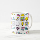 Designelemente für 90er-Pop-Memphis  Kaffeetasse (VorderseiteRechts)