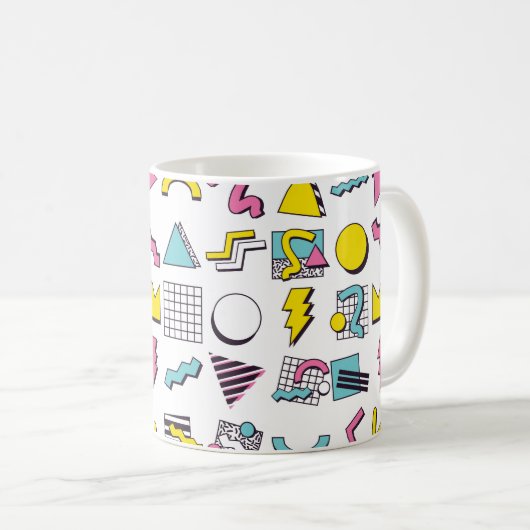 Designelemente für 90er-Pop-Memphis Kaffeetasse (VorderseiteRechts)