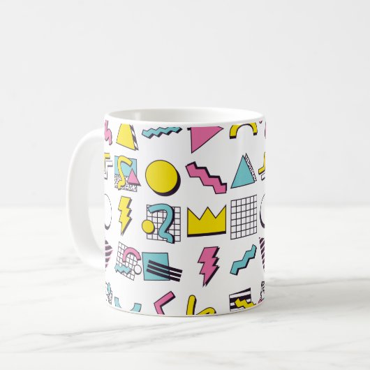 Designelemente für 90er-Pop-Memphis Kaffeetasse (Vorderseite Links)