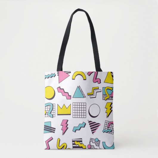 Designelemente für 90er-Pop-Memphis  Tasche (Vorderseite)