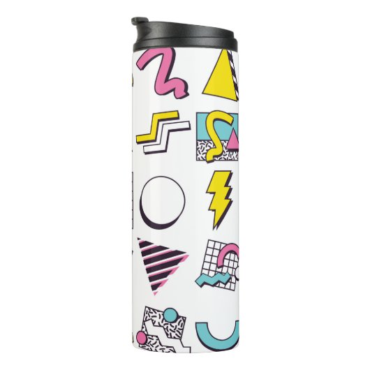 Designelemente für 90er-Pop-Memphis  Thermosbecher (Nach rechts gedreht)