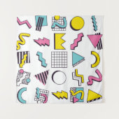 Designelemente für 90er-Pop-Memphis Wandteppich (Vorderseite (Horizontal))