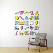Designelemente für 90er-Pop-Memphis Wandteppich (Beispiel)