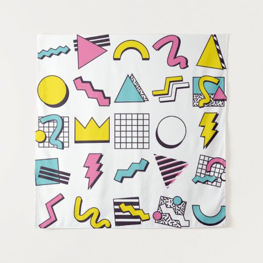Designelemente für 90er-Pop-Memphis Wandteppich (Vorderseite)