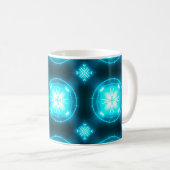 Designer abstract background with glowing individu kaffeetasse (VorderseiteRechts)