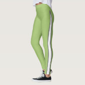 Designer Accented Avocado Green Leggings (Links)