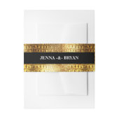 Designer Alligator Crocodile Skin Shiny Gold Black Einladungsbanderole (Vorderseite Beispiel)