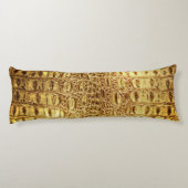 Designer Alligator Crocodile Skin Shiny Gold Body  Seitenschläferkissen (Rückseite)