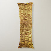 Designer Alligator Crocodile Skin Shiny Gold Body  Seitenschläferkissen (Vorderseite Vertikal)