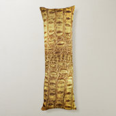 Designer Alligator Crocodile Skin Shiny Gold Body  Seitenschläferkissen (Rückseite (Vertikal))