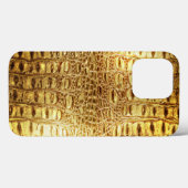 Designer Alligator Crocodile Skin Shiny Gold Case-Mate iPhone Hülle (Rückseite (Horizontal))