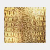 Designer Alligator Crocodile Skin Shiny Gold Fleecedecke (Vorderseite (Horizontal))