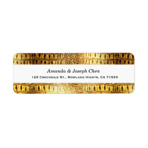 Designer Alligator Crocodile Skin Shiny Gold White