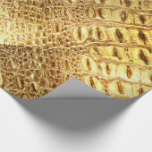 Designer-Alligatorkrokodil-Haut-glänzendes Gold Geschenkpapier (Ecke)