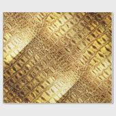 Designer-Alligatorkrokodil-Haut-glänzendes Gold Geschenkpapier (Flach)