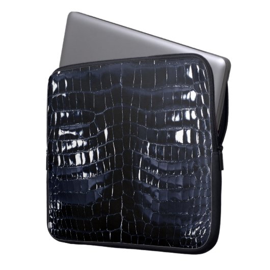 Designer-Alligatorkrokodil-Haut-glänzendes Laptopschutzhülle (Vorderseite Links)