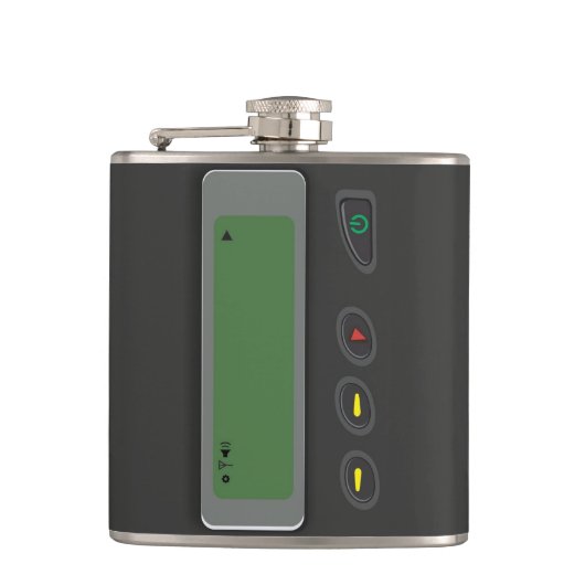 Designer-angesagte Flasche 7 UnzeNutcase - Pager Flachmann (Vorderseite)