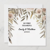 Designer Aquarell-Blume Danke Karte (Vorderseite)