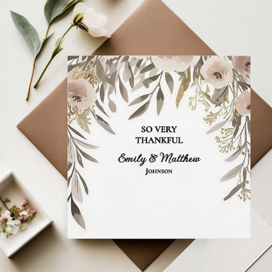 Designer Aquarell-Blume Danke Karte