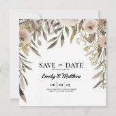 Designer Aquarell-Blume Save the Date (Vorderseite)