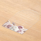 Designer Arch Blush Rose & White Floral Wedding Acryleinladungen (Ablage )