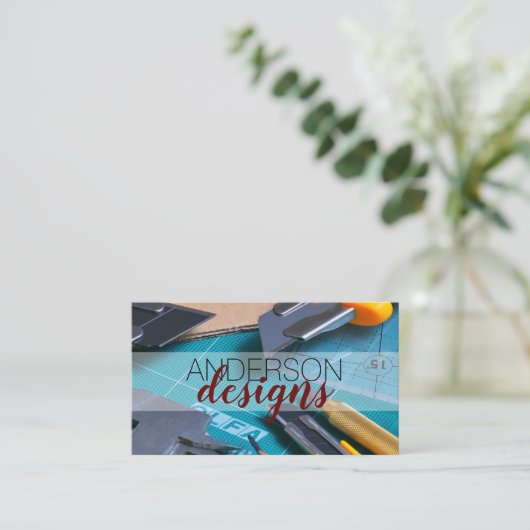 Designer | Architekt | Content Creator Visitenkarte (Stehend Vorderseite)