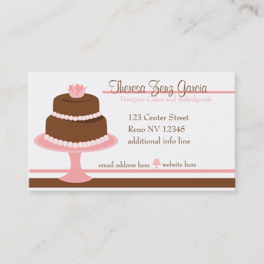 Designer Bakedgoods-Cake Visitenkarte (Vorderseite)