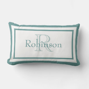 Designer Blau/Weiß Monogramm Name Keepake Pillow Lendenkissen