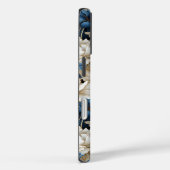 Designer Blaue Blumen Chic iPhone Hülle Floral Cov (Rückseite / Rechts)