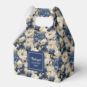 Designer Blaue Blumen Personalisierte Geschenkbox Geschenkschachtel