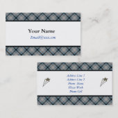 Designer Blue Kariert Business Cards Visitenkarte (Vorne/Hinten)