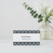Designer Blue Kariert Business Cards Visitenkarte (Stehend Vorderseite)
