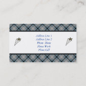 Designer Blue Kariert Business Cards Visitenkarte (Rückseite)